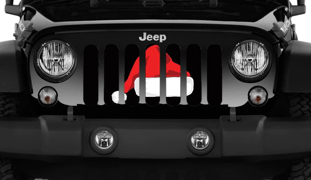 Santa Hat Christmas Jeep Grille Insert - Goats Trail Off-Road Apparel Company