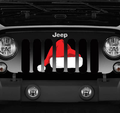 Santa Hat Christmas Jeep Grille Insert - Goats Trail Off-Road Apparel Company