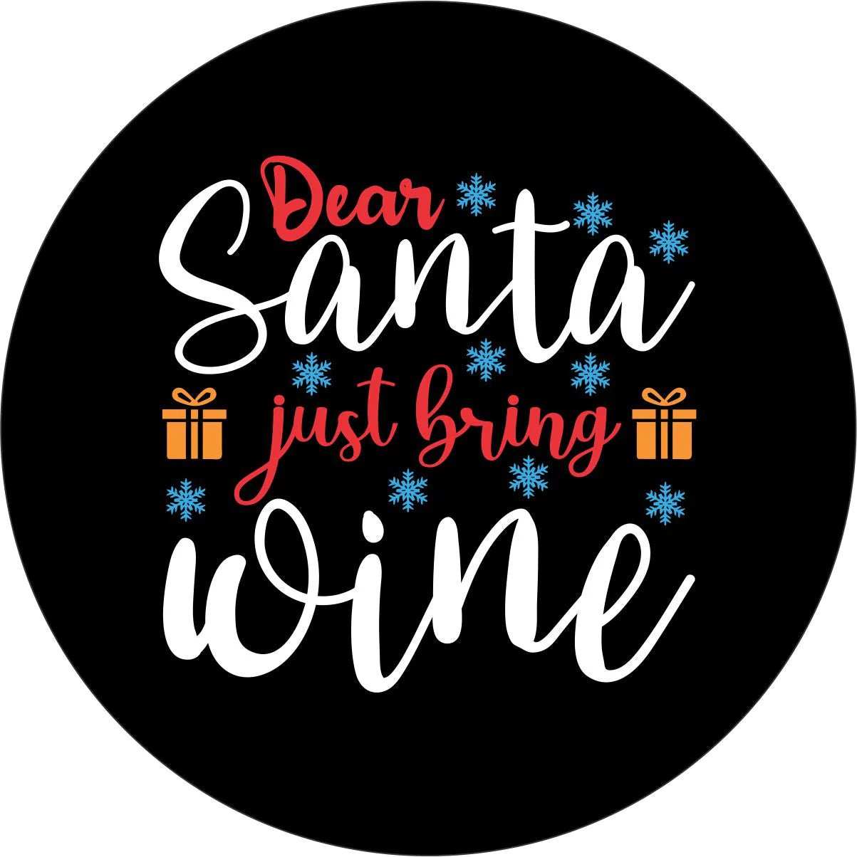 Santa Just Bring the Wine Spare Tire Cover - Goats Trail