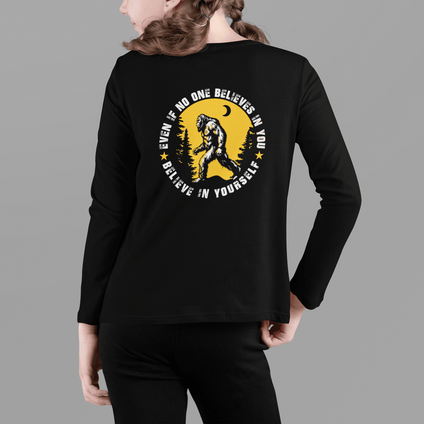 Sasquatch Believe in Yourself Long-sleeve Tee - Goats Trail