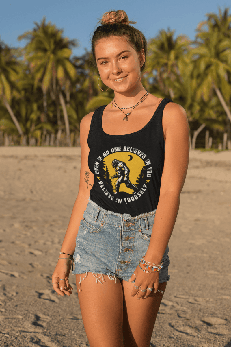 Sasquatch Believe in Yourself Racerback Tank Top - Goats Trail