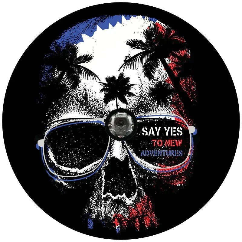 Say Yes to New Adventures Skull Spare Tire Cover - Goats Trail