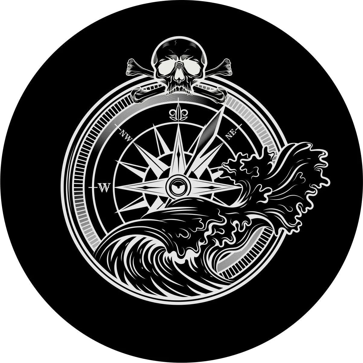 Skull and Compass Spare Tire Cover - Goats Trail