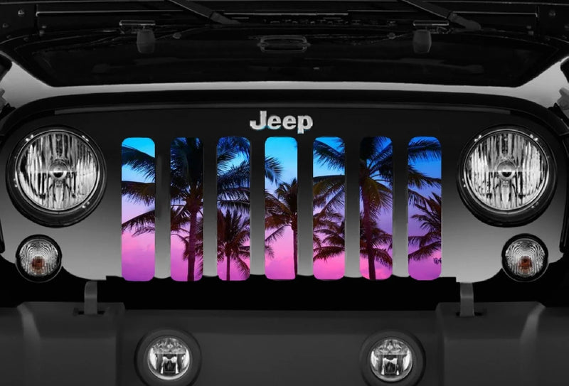 Sunrise Sunset Repeat Tropical Palm Trees Grille Insert - Goats Trail