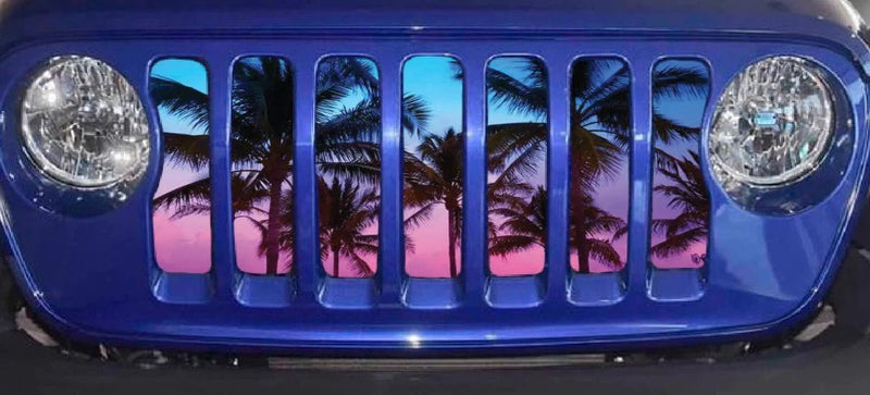Sunrise Sunset Repeat Tropical Palm Trees Grille Insert - Goats Trail