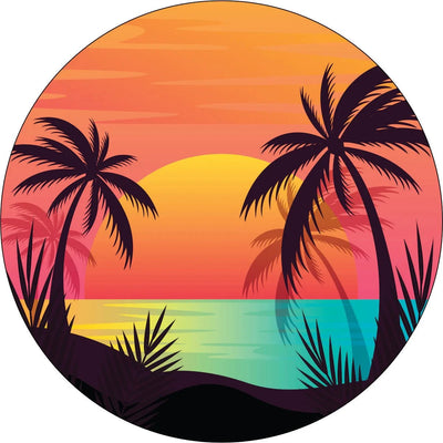 Sunset Beach Spare Tire Cover-Jeep, Bronco, RV Camper Cover without back up camera / 