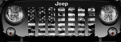 Tactical Distressed American Flag Grille Insert JT/JL/JLU with Trail Cam 2024+ includes 4xe "NEW GRILLE" Jeep Grille Insert