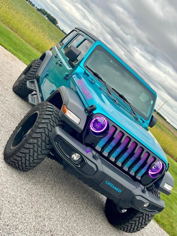 Teal Ombre Jeep Grill Insert - Goats Trail Off-Road Apparel Company