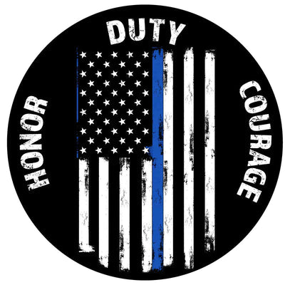 Thin Blue Line Spare Tire Cover - Goats Trail