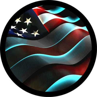 Tire Cover American Flag Bronco, Jeep or RV Cover without back up camera /  Spare Tire Cover