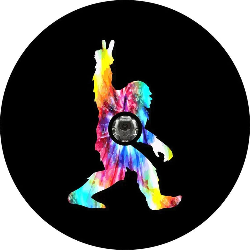 Tire Cover with Bigfoot Flair–Bold Tie - Dye Sasquatch Design - Goats Trail