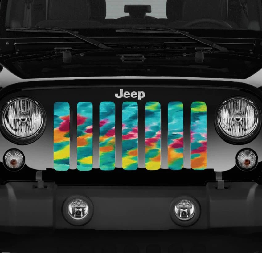Tropical Tye-Dye Jeep Grille Insert - Goats Trail Off-Road Apparel Company