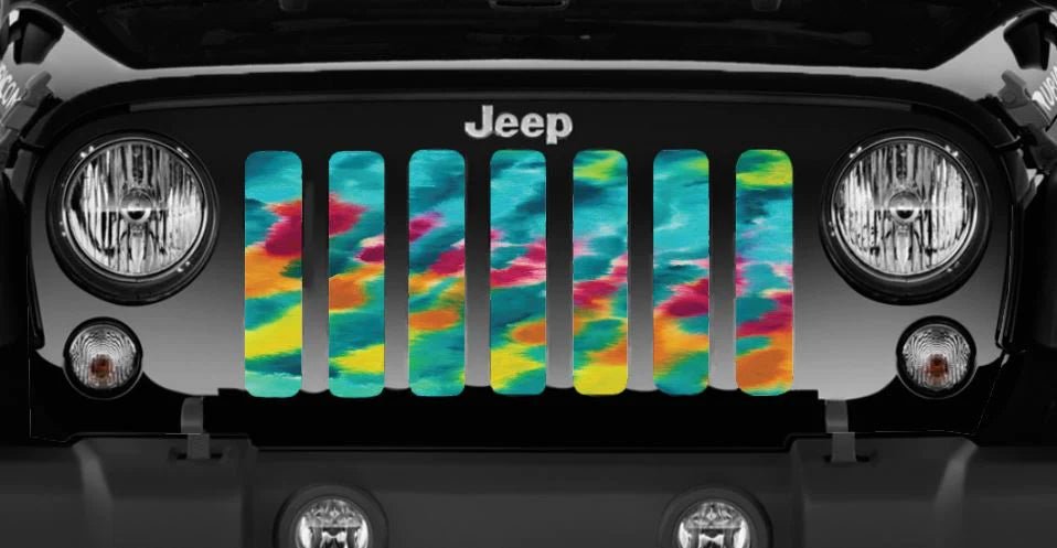 Tropical Tye-Dye Jeep Grille Insert - Goats Trail Off-Road Apparel Company