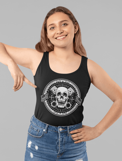 Wrench Skull Racerback Tank Women's Tank Tops