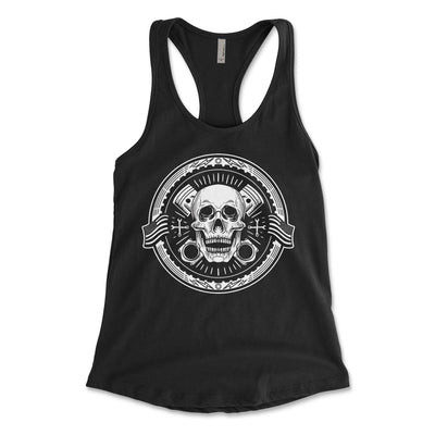 Wrench Skull Racerback Tank Small Women's Tank Tops